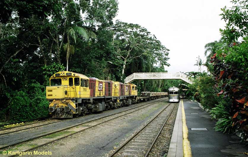 Savannahlander and a QR spoil train at Kuranda